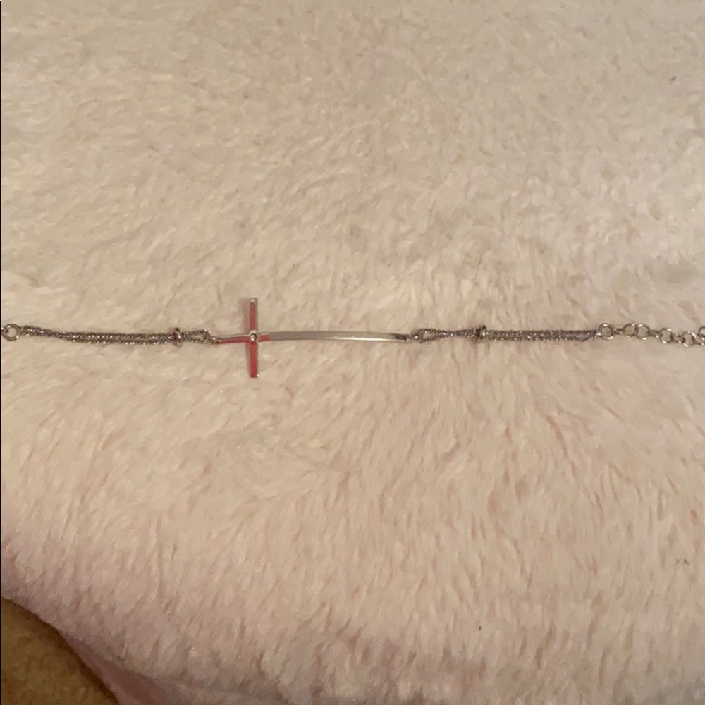 Sterling silver cross bracelet